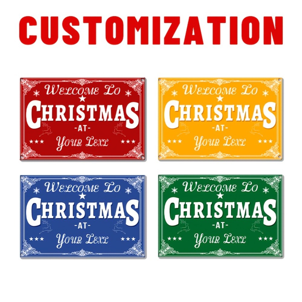 Home Bar Signs - Letrero Navideño Personalizado de Aluminio Plano