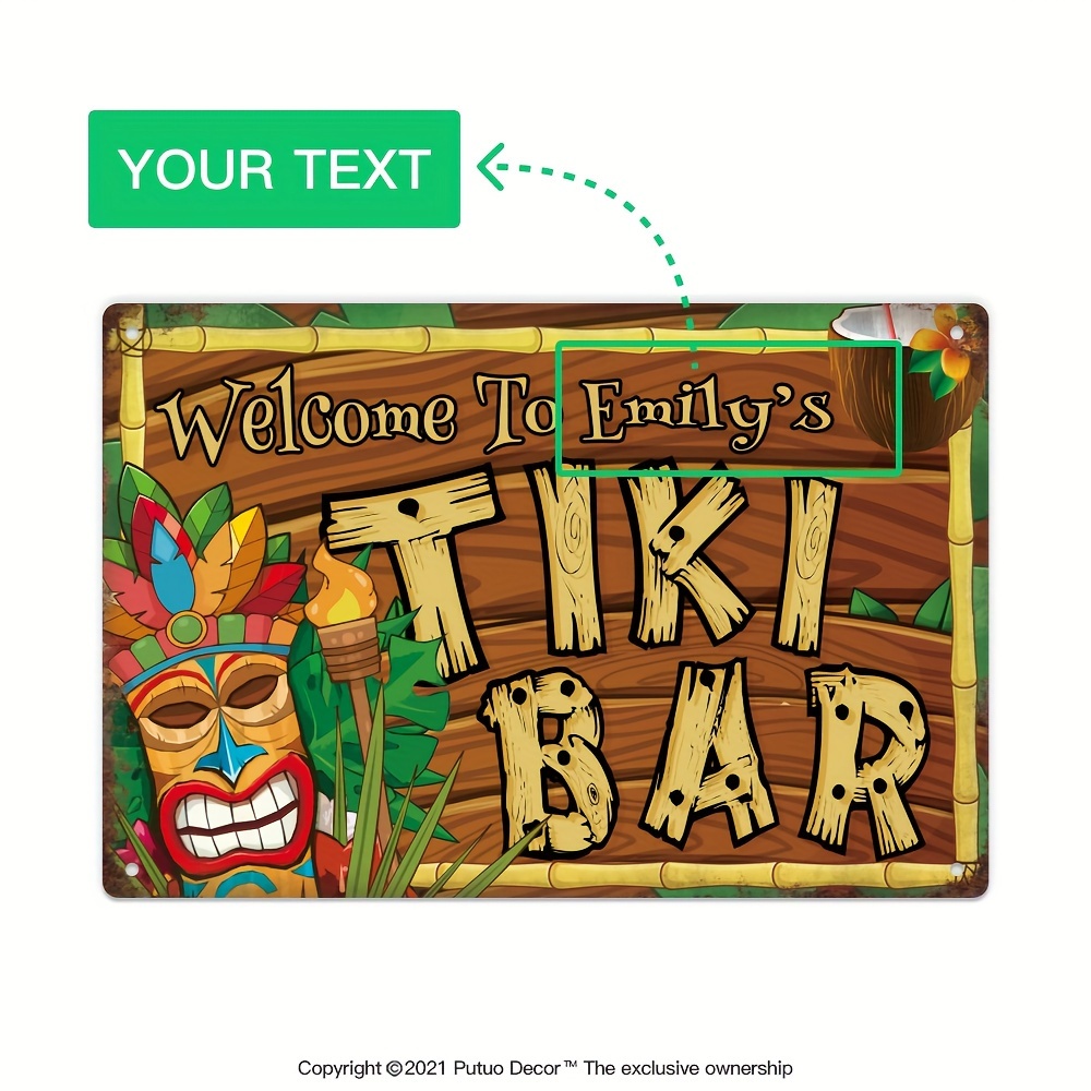 Home Bar Signs - Letrero Decorativo Personalizado para Bar Tiki,