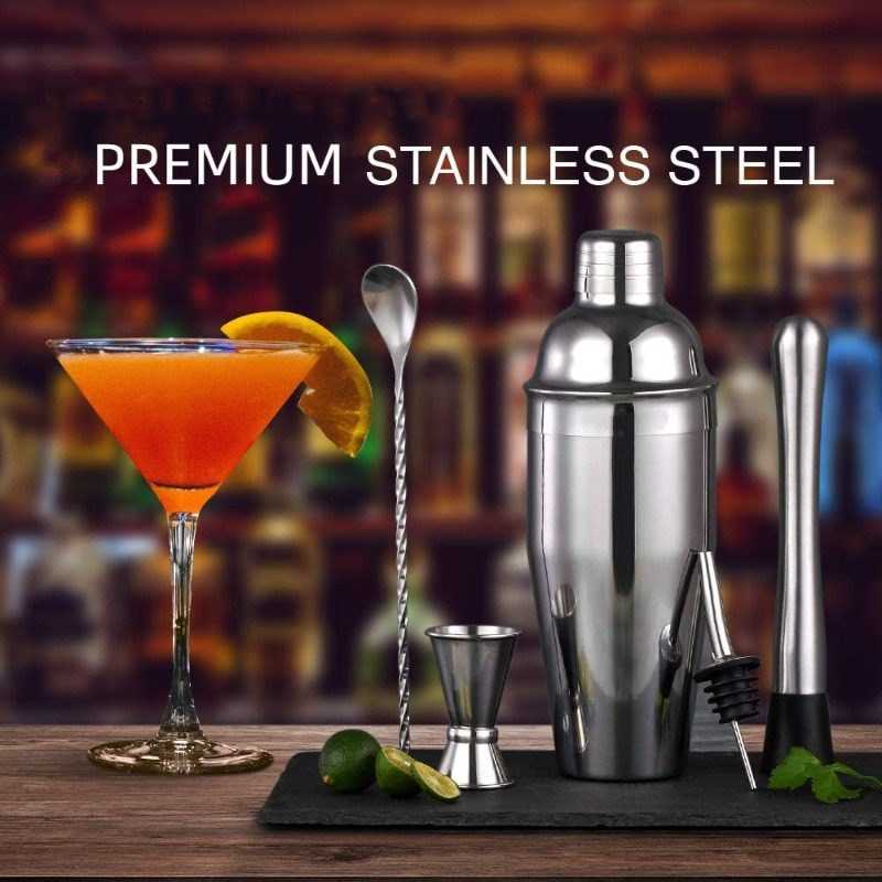 Kit de Coctelería de 5 Piezas  - Boston Shaker Set reseña y precio